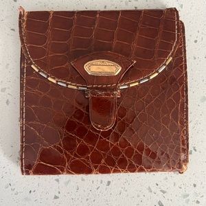 Genuine Argentinian Handmade Alligator Leather and 18k gold Vintage 1940 Wallet
